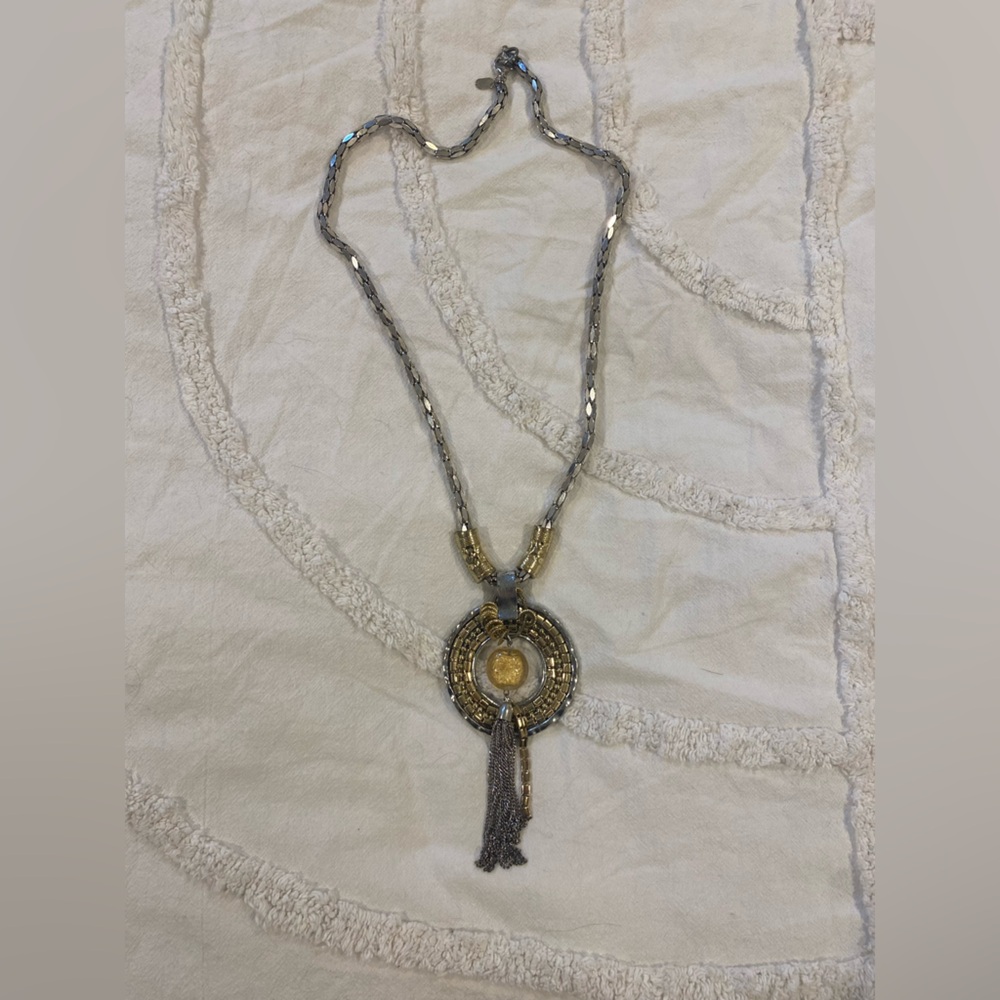 Treska Long Pendant Gold&Silver Necklace